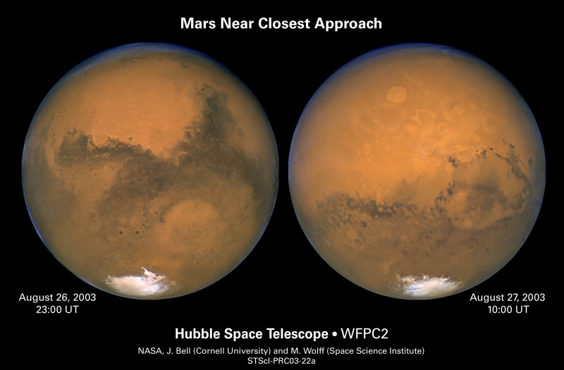 Hubble telescope image of Mars